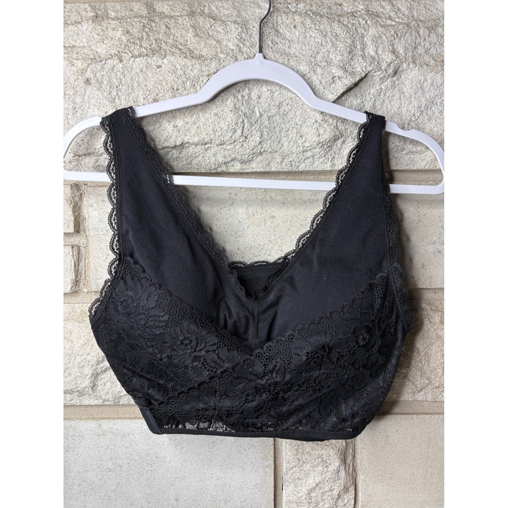 CaraMia‎ Black Floral Lace Bralette Adjustable Straps Plus Size 2X